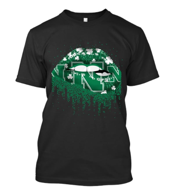 Nebraska Cornhuskers Green Lips Shamrock T-Shirt
