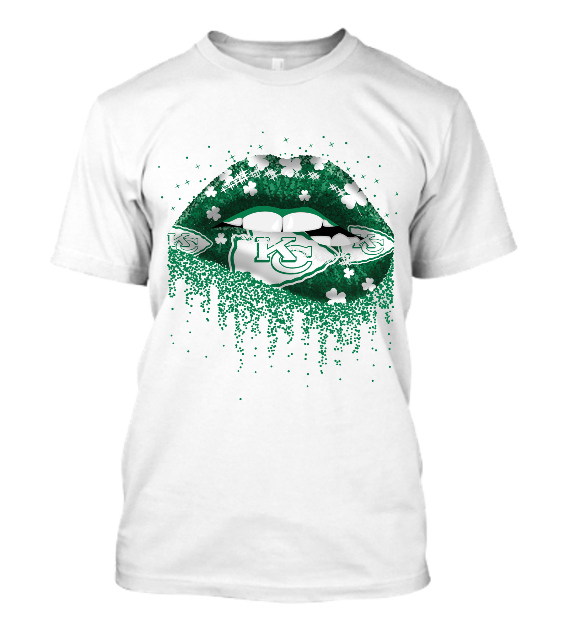 KC Chiefs Clover Lips St. Patrick's Day T-Shirt
