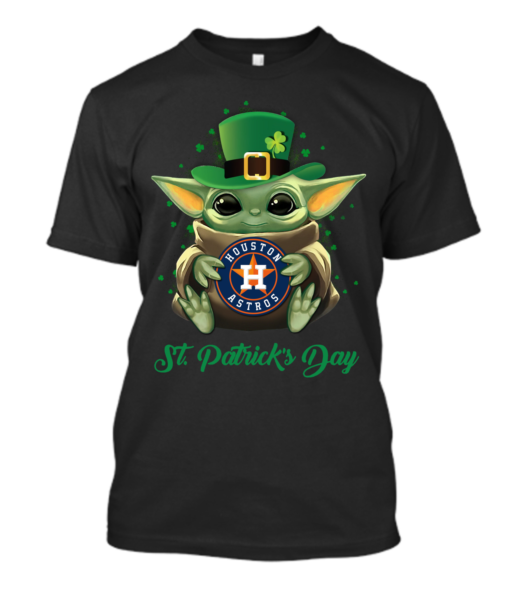 Houston Astros Baby Yoda St. Patrick's Day T-Shirt