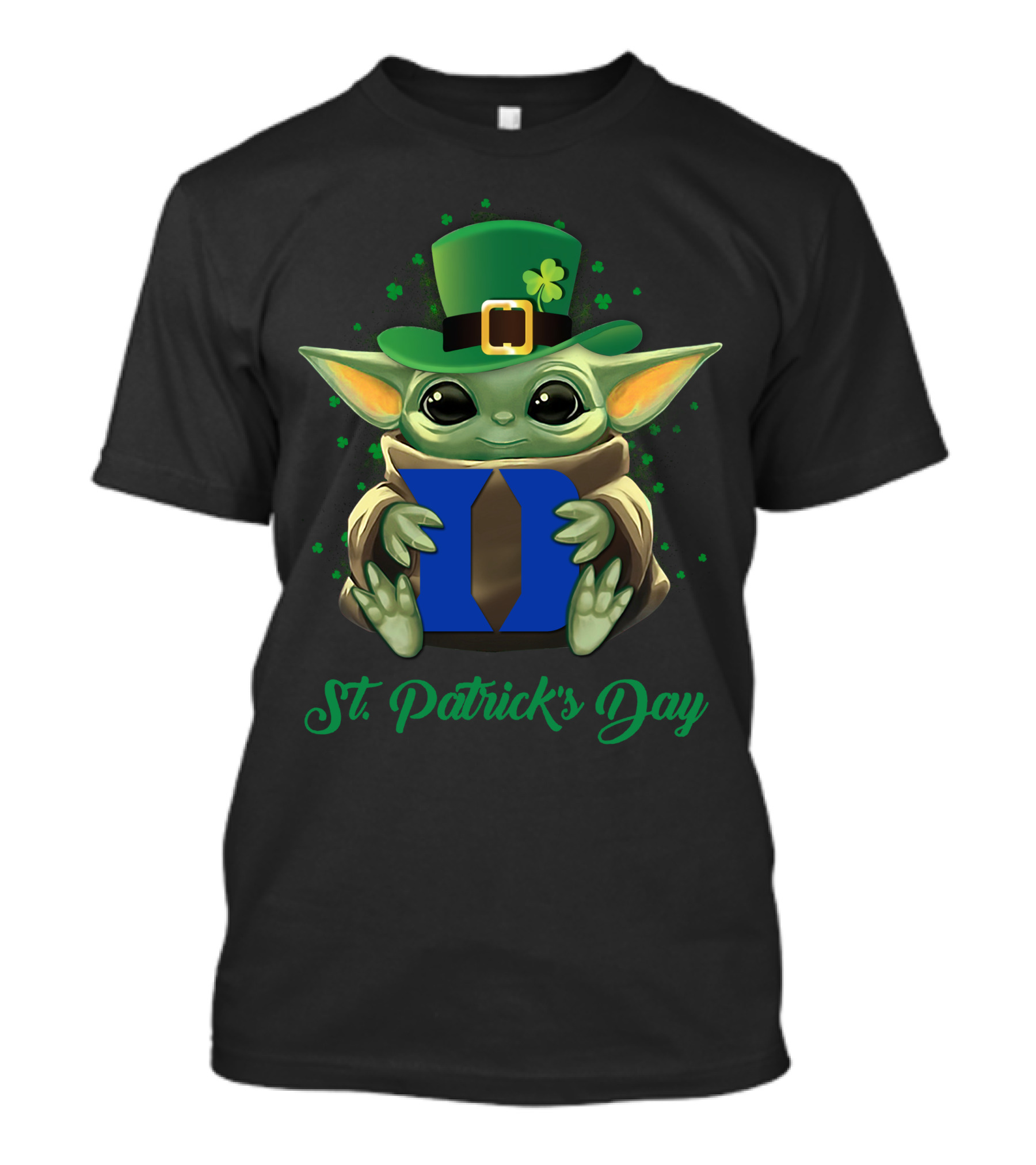 St. Patrick's Day Duke Blue Devils Baby Yoda T-Shirt