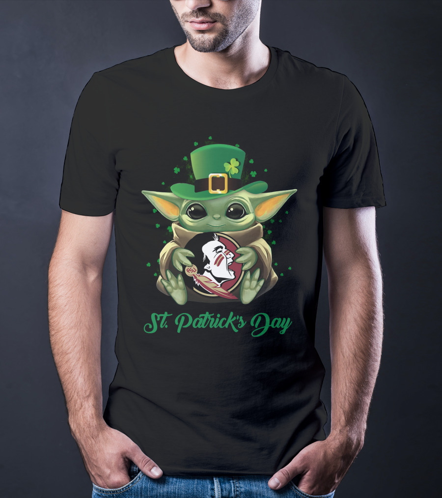 St. Patrick's Day Florida State Seminoles Baby Yoda T-Shirt