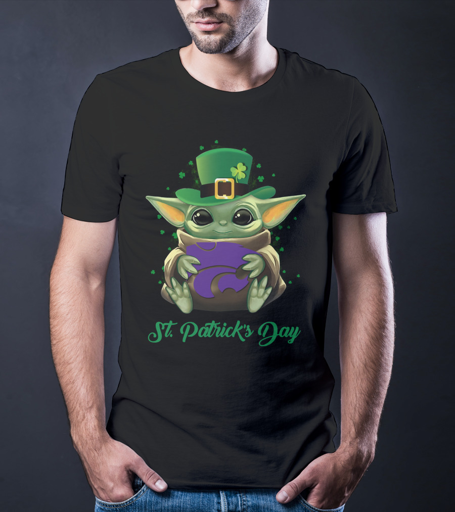 Kansas State Wildcats Baby Yoda St. Patrick's Day T-Shirt