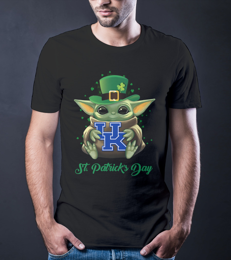Kentucky Wildcats Baby Yoda St. Patrick's Day T-Shirt