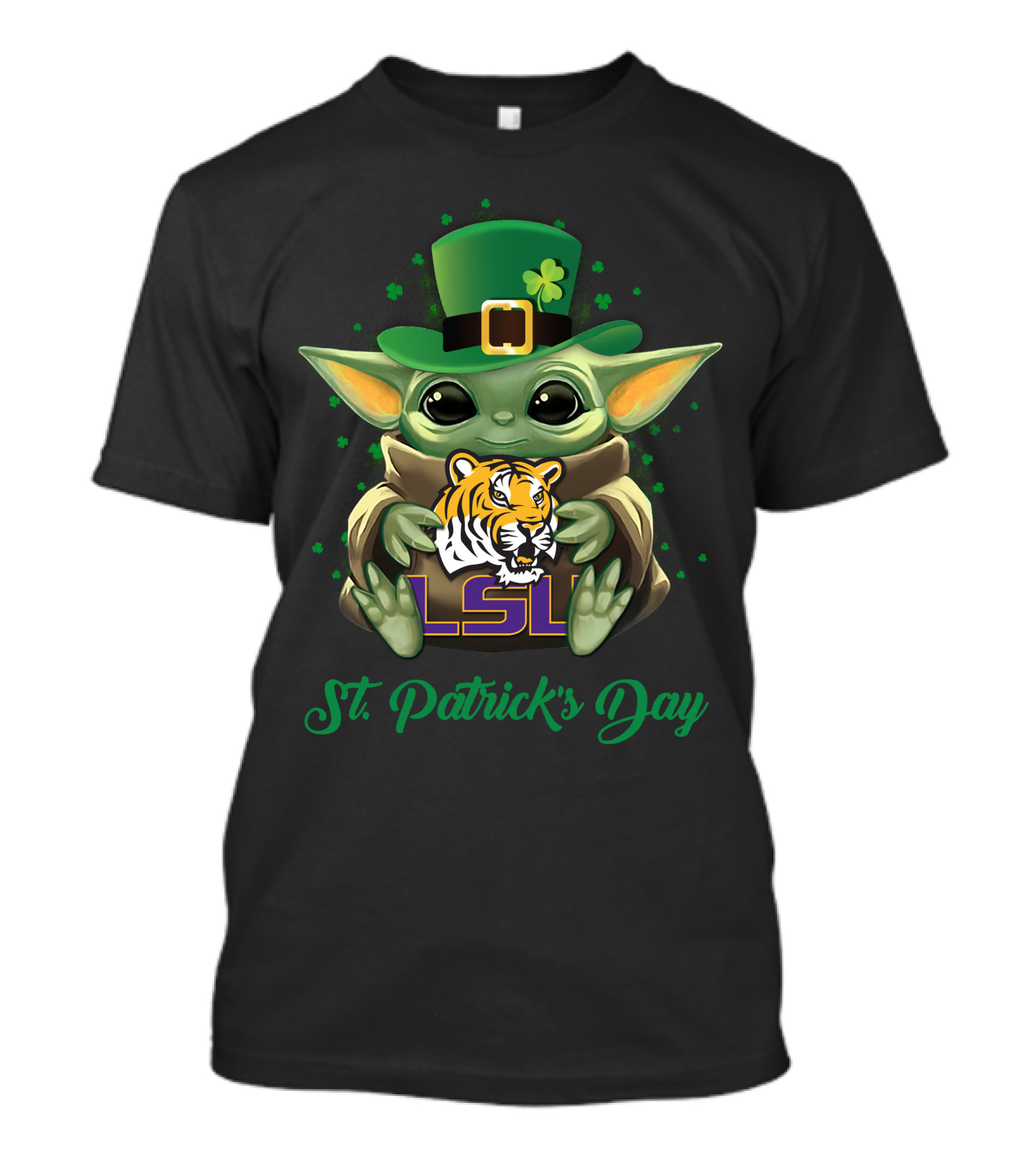 LSU Tigers Baby Yoda St. Patrick's Day T-Shirt