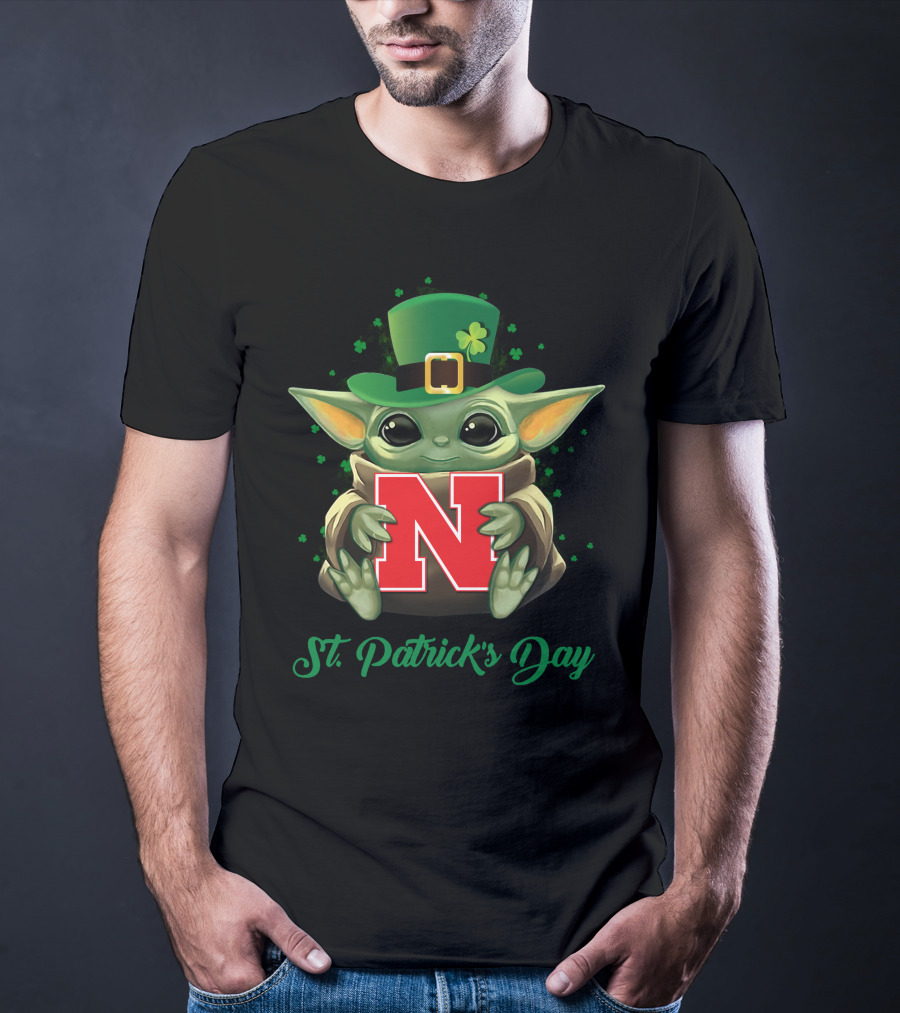 Nebraska Cornhuskers Baby Yoda St. Patrick's Day T-Shirt