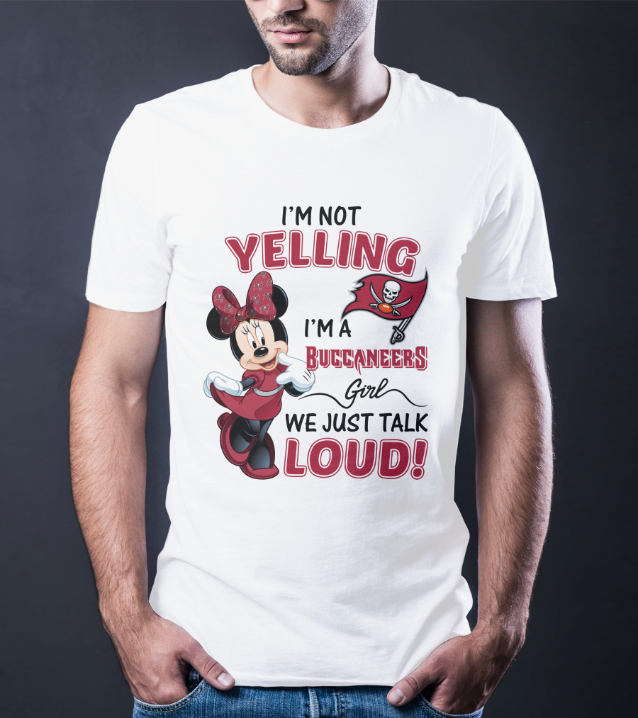 Tampa Bay Buccaneers Minnie Mouse Yelling Girl Loud  T-Shirt