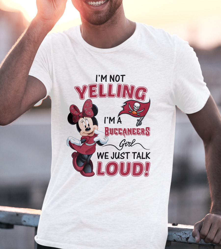 Tampa Bay Buccaneers Minnie Mouse Yelling Girl Loud  T-Shirt