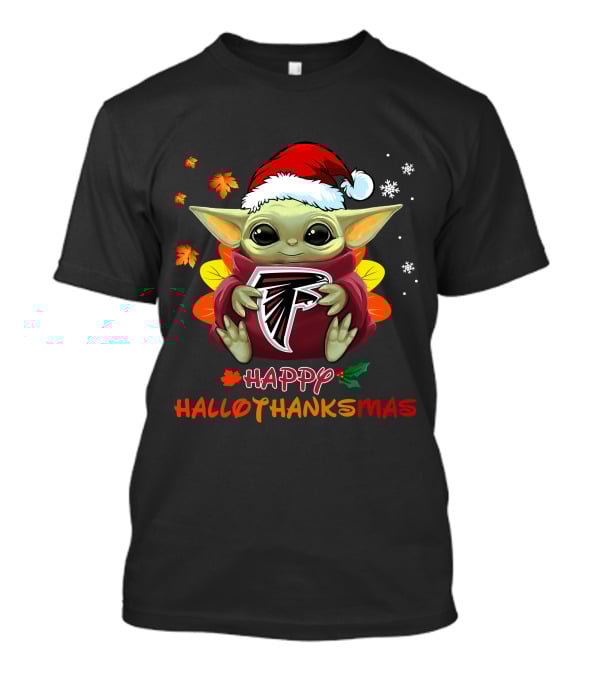 Happy Hallothanksmas Atlanta Falcons Baby Yoda 505 L1PTT T-Shirt