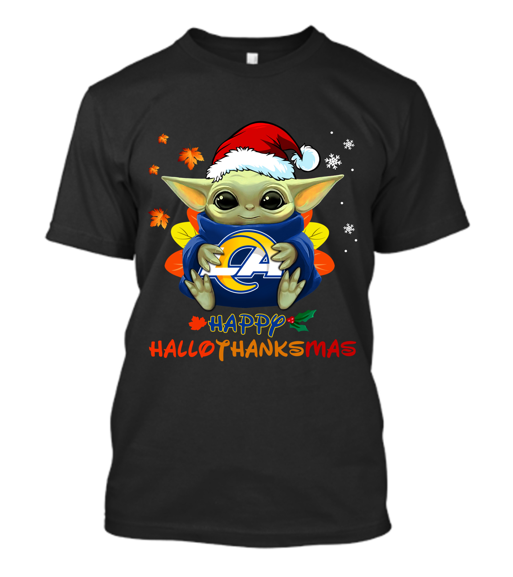 Happy Hallothanksmas Los Angeles Rams Baby Yoda Holiday 505 L1PTT T-Shirt
