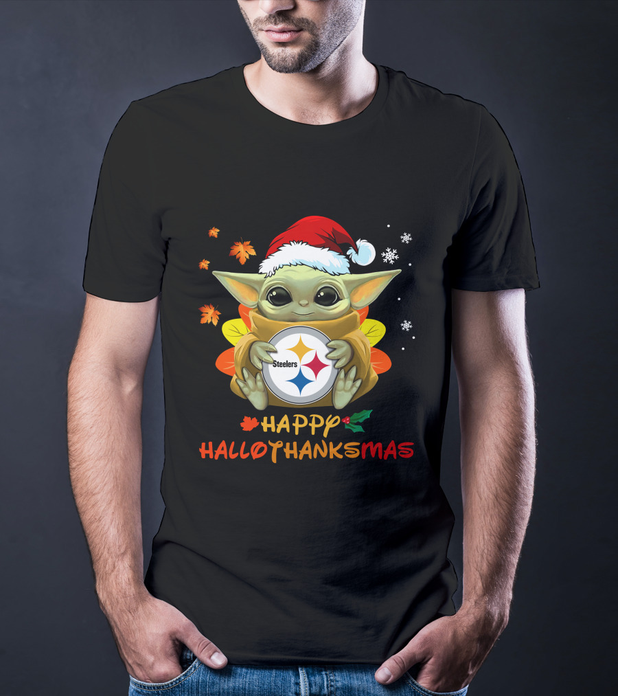 Happy Hallothanksmas Pittsburgh Steelers Baby Yoda 505 L1PTT T-Shirt