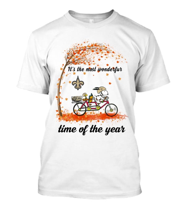 New Orleans Saints It's The Most Wonderful Time Of The Year Autumn Leaves Tandem Cycling T-Shirt