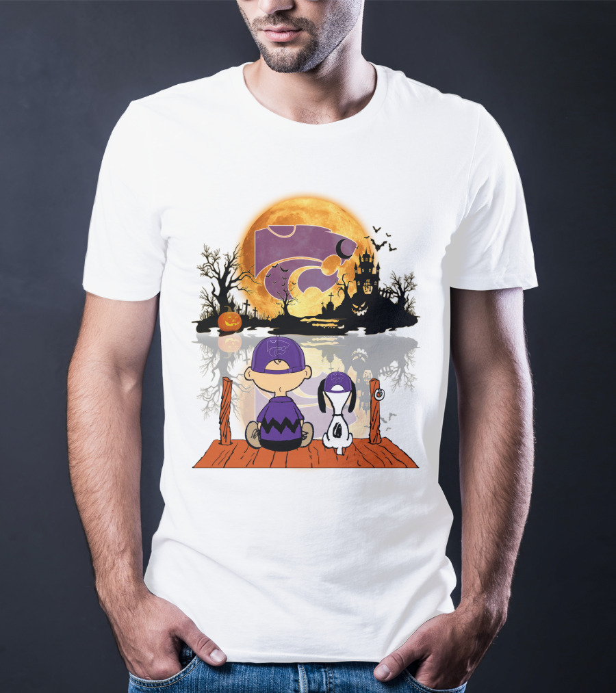 Kansas State Wildcats Halloween Moon Peanuts T-Shirt