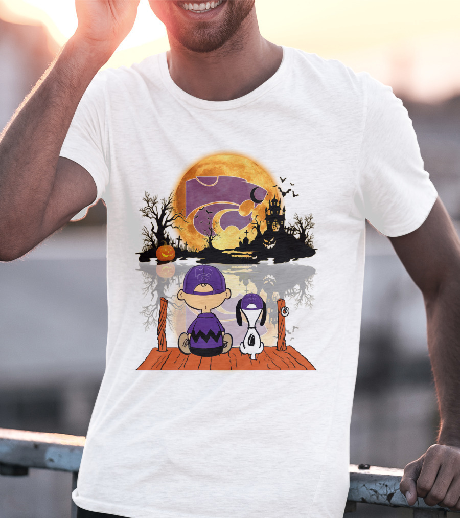 Kansas State Wildcats Halloween Moon Peanuts T-Shirt