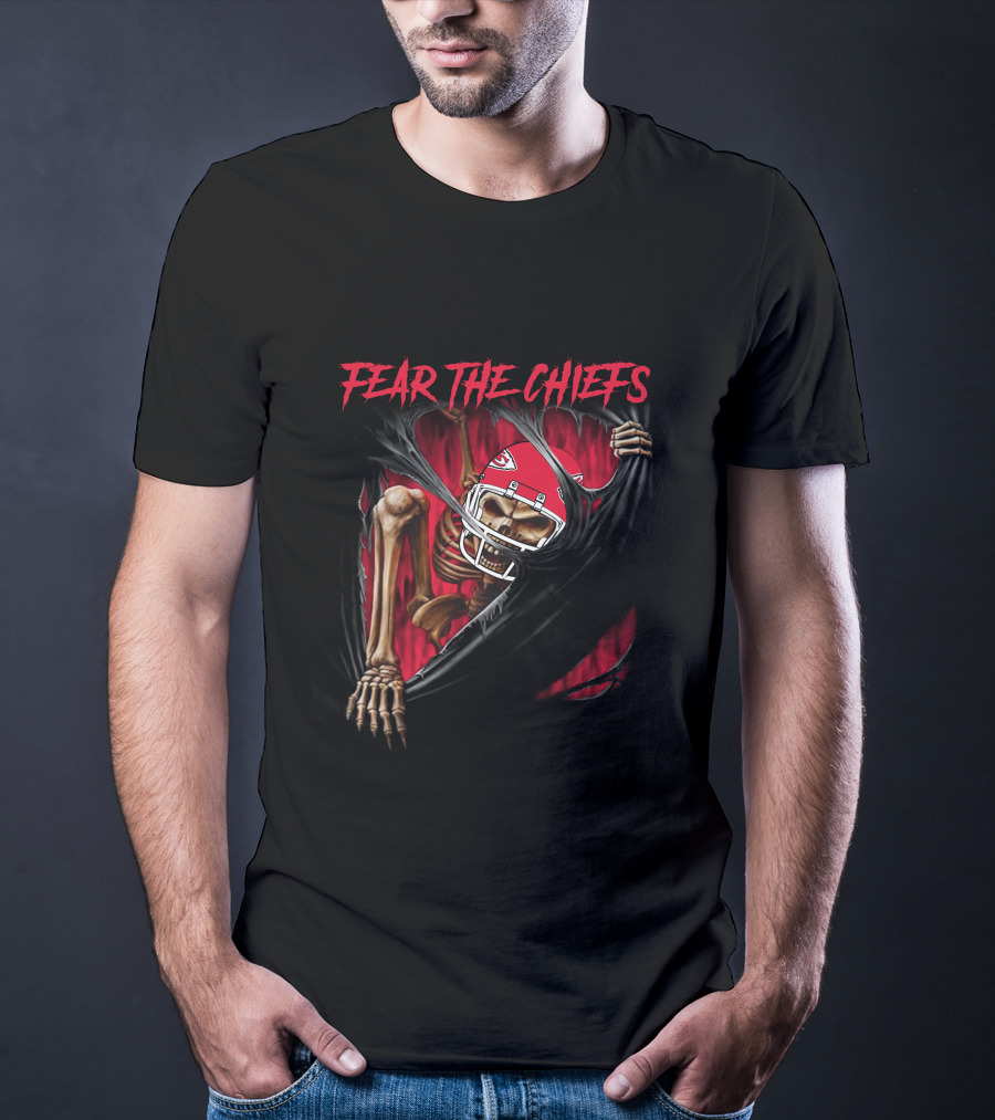 Fear The Chiefs Kansas City Chiefs Skeleton 515NFL L1MTH T-Shirt