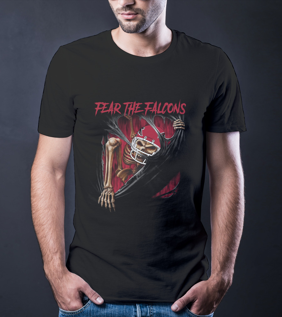 Fear The Falcons Atlanta Skeleton 515NFL L1MTH T-Shirt