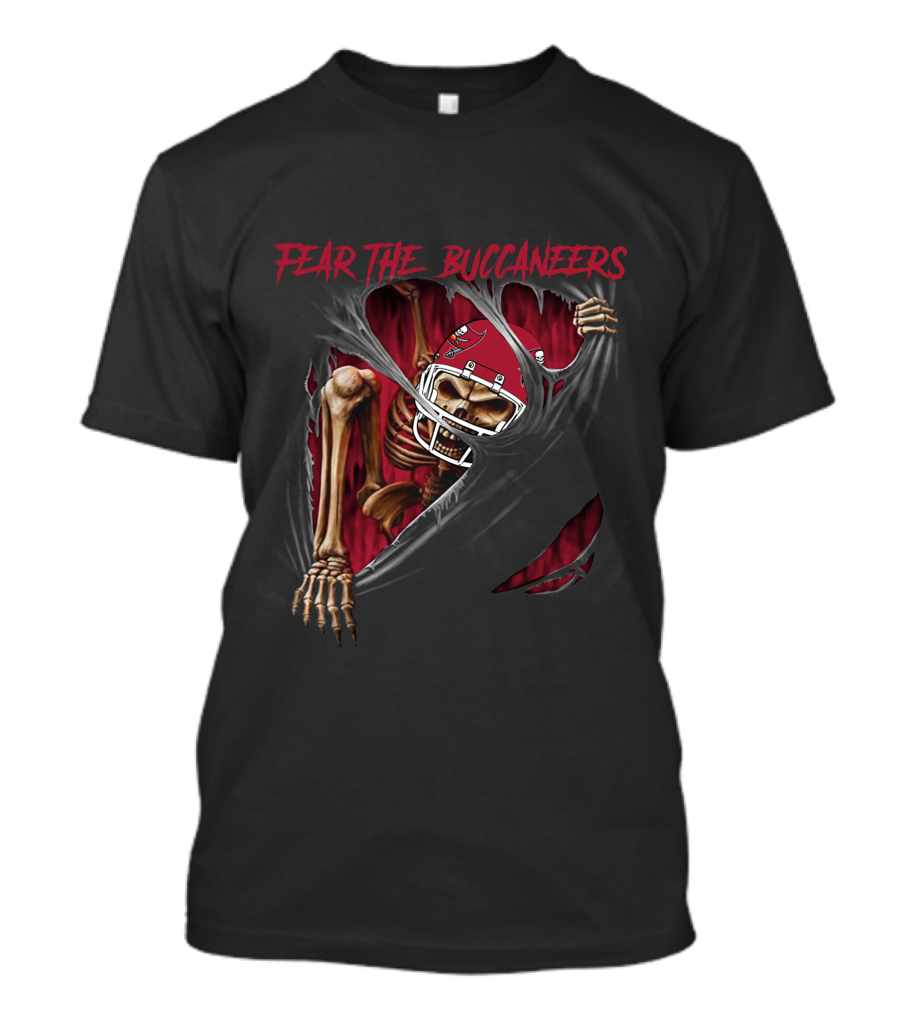 Fear The Buccaneers Skeleton Football Helmet Tampa Bay Buccaneers 515NFL L1MTH T-Shirt