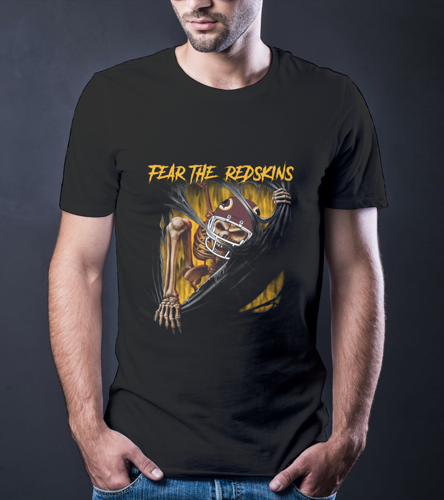 Fear The Redskins Skeleton 515Nfl Washington Redskins T-Shirt