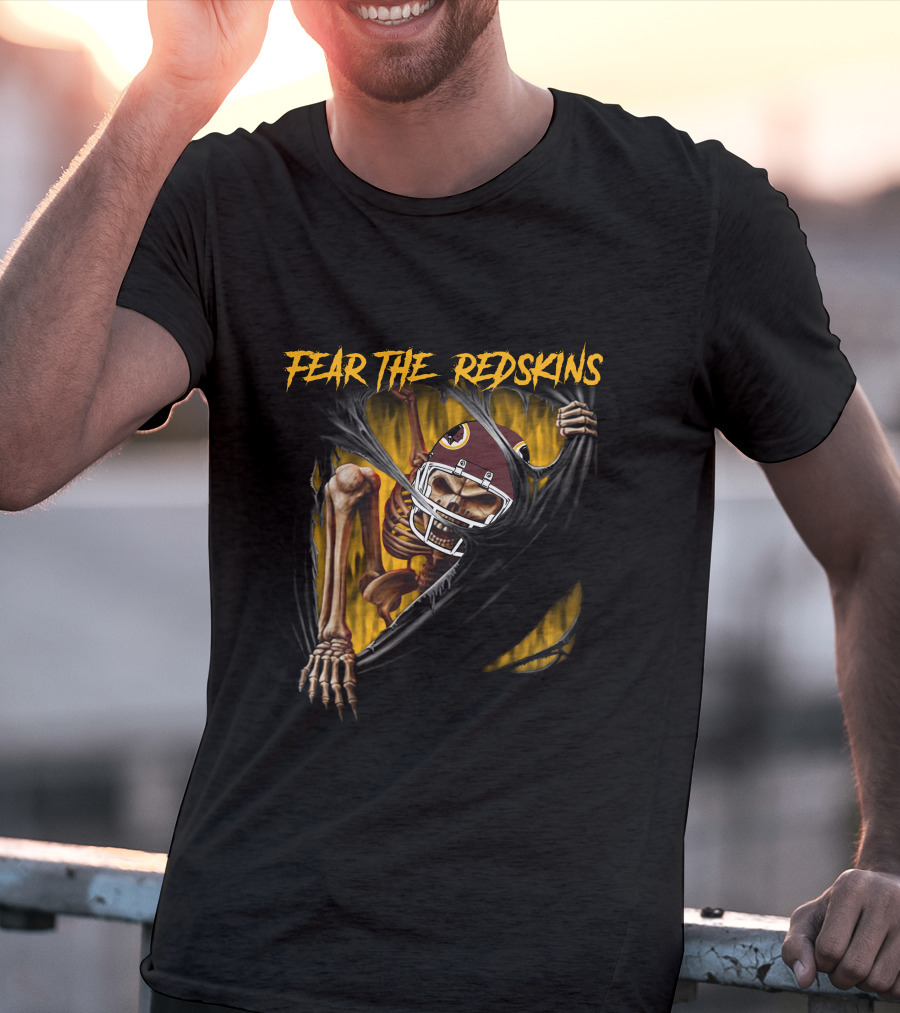 Fear The Redskins Skeleton 515Nfl Washington Redskins T-Shirt