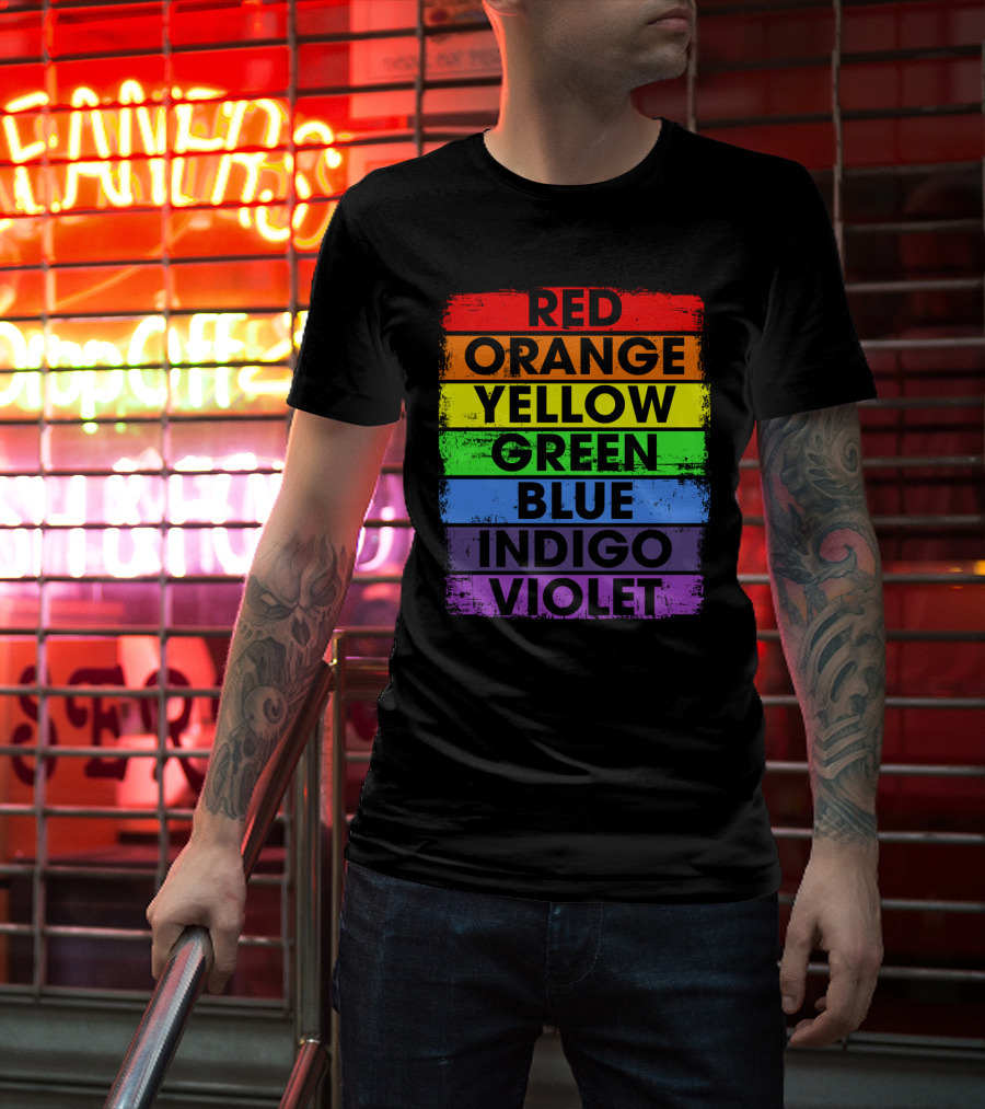 Colors Of The Rainbow Red Orange Yellow Green Blue Indigo Violet T-Shirt