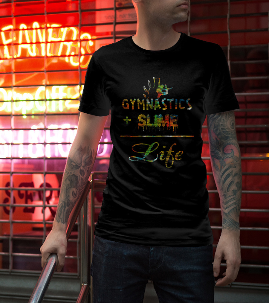 Gymnastics And Slime Plus Life Colorful Athletic T-Shirt