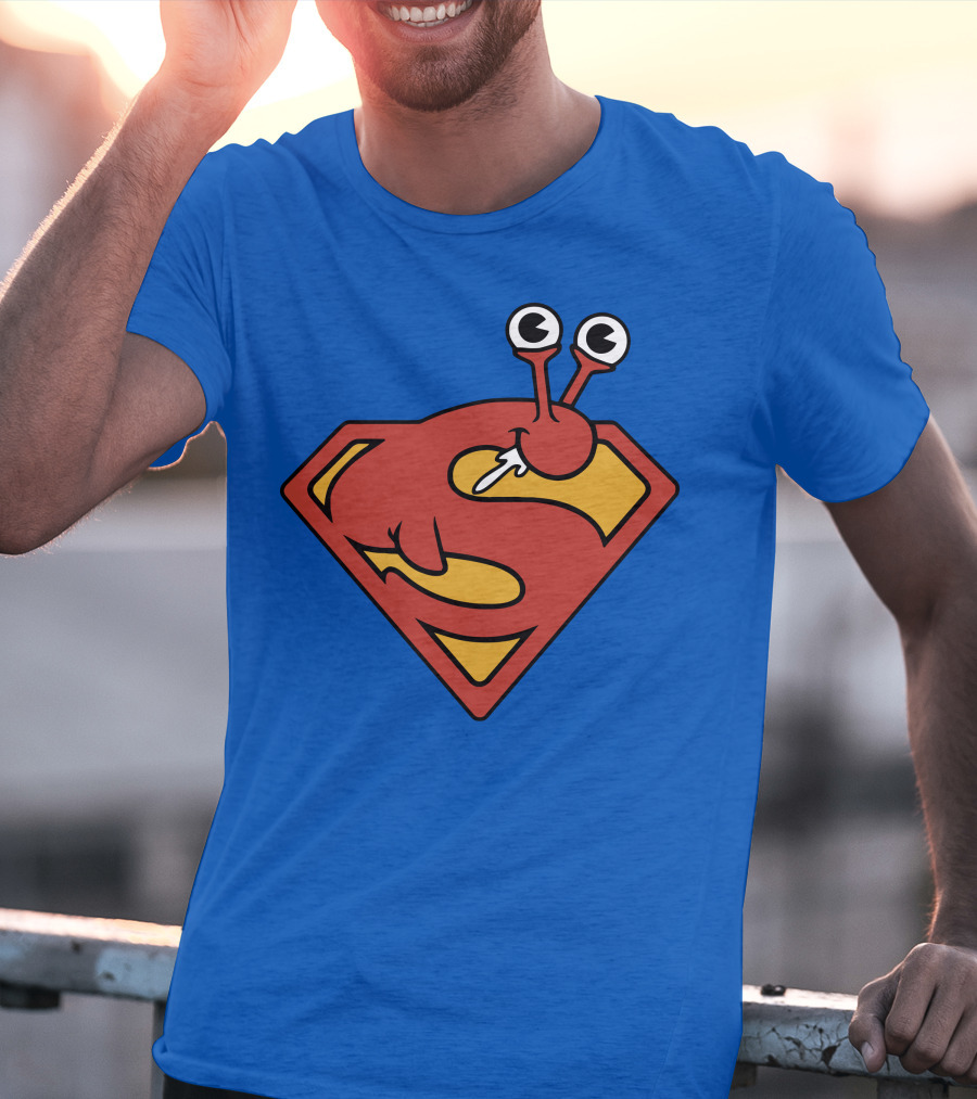 SuperSlug Funny Parody Red And Yellow Logo With Big Eyes T-Shirt