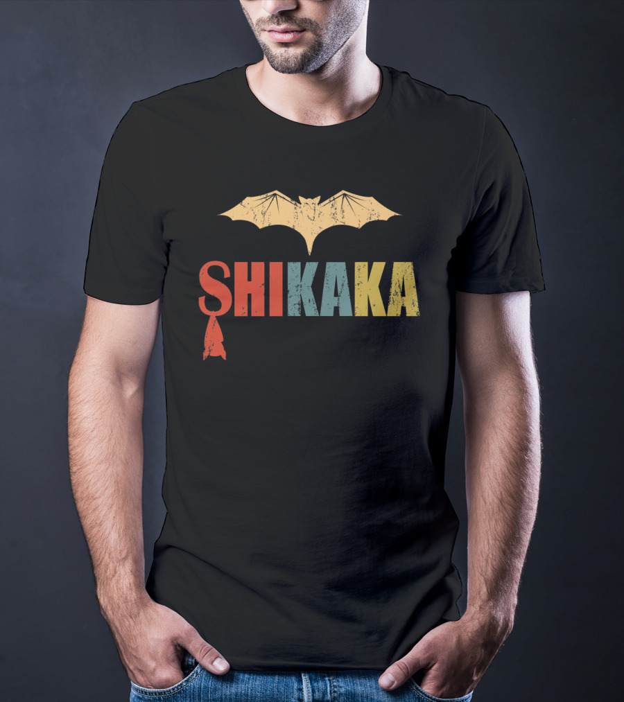 SHIKAKA Bat Silhouette T-Shirt
