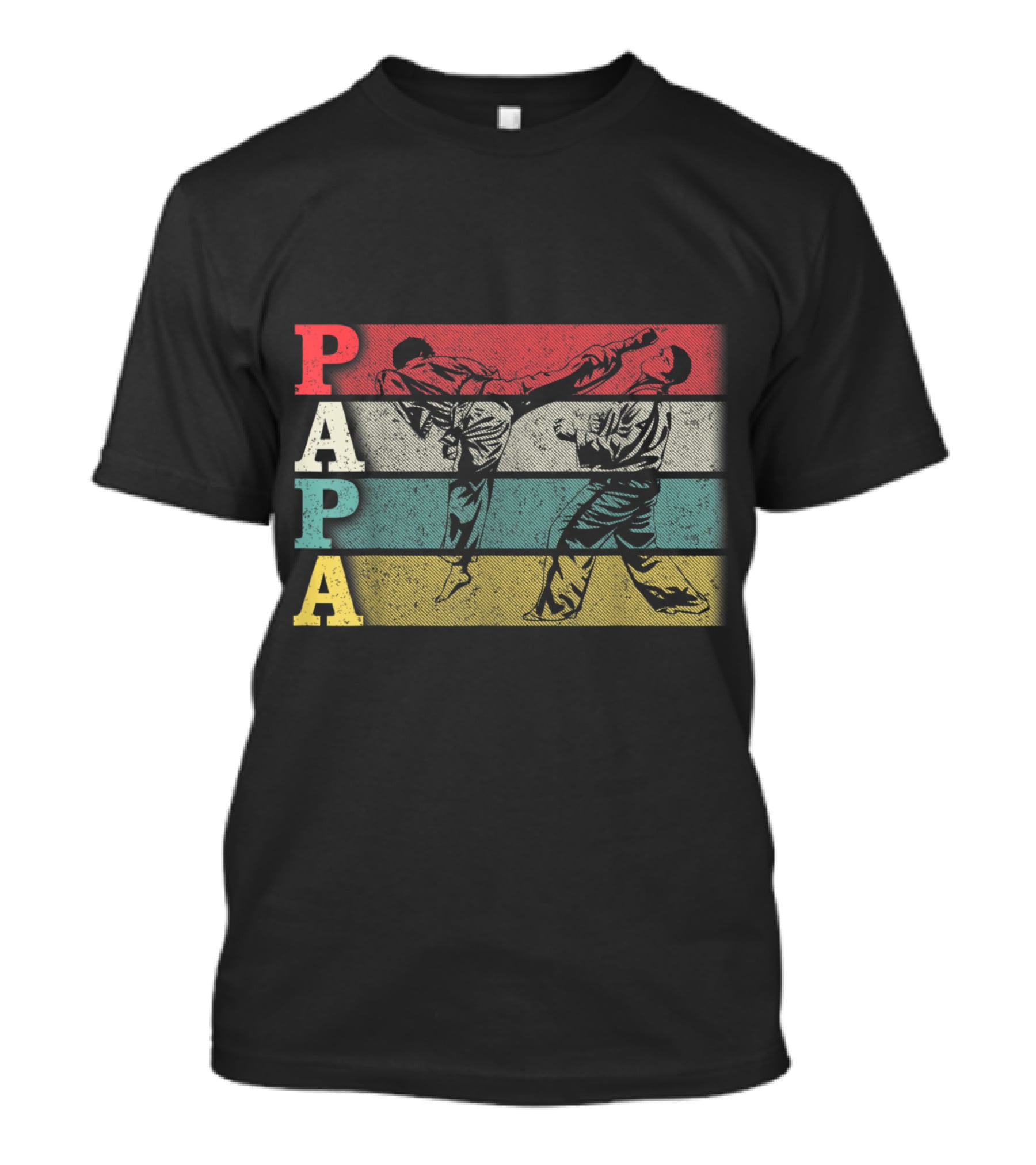 Papa Vintage Karate Dadfathers Day Funny T-Shirt