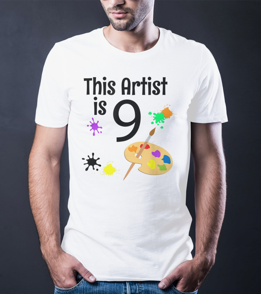 This Artist Is 9 Year Old Painting Birthday Party T-Shirt