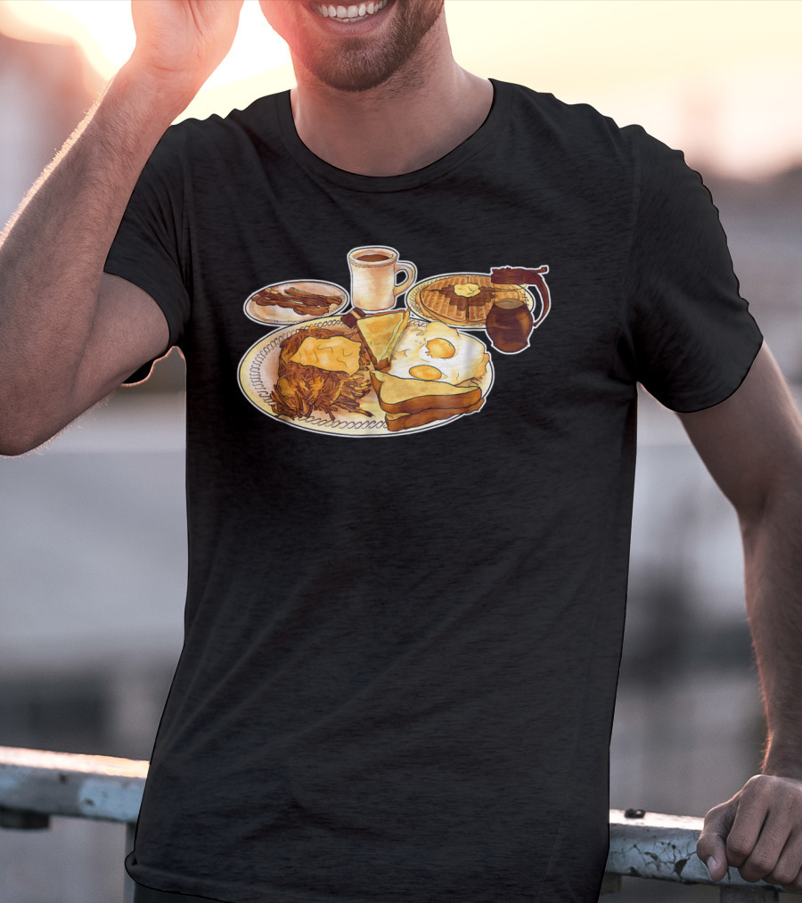 All Star Special Breakfast Plate With Coffee And Pancakes T-Shirt