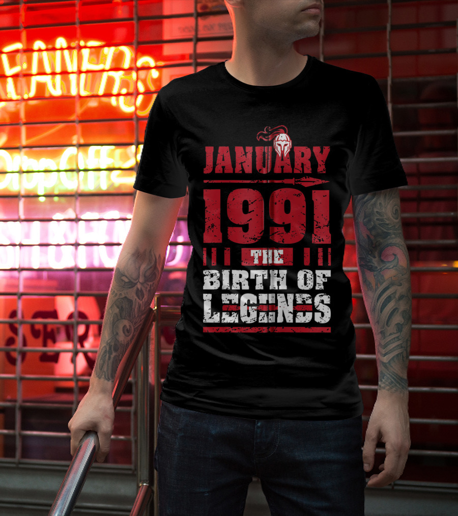 January 1991 The Birth Of Legends Helmet Emblem T-Shirt