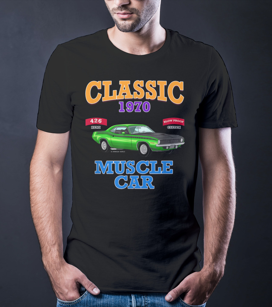 Classic 1970 Muscle Car 426 Hemi Blow Proof Clutch T-Shirt