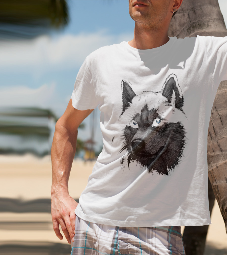 Classic Siberian Husky Lover Blue-Eyed Canine T-Shirt
