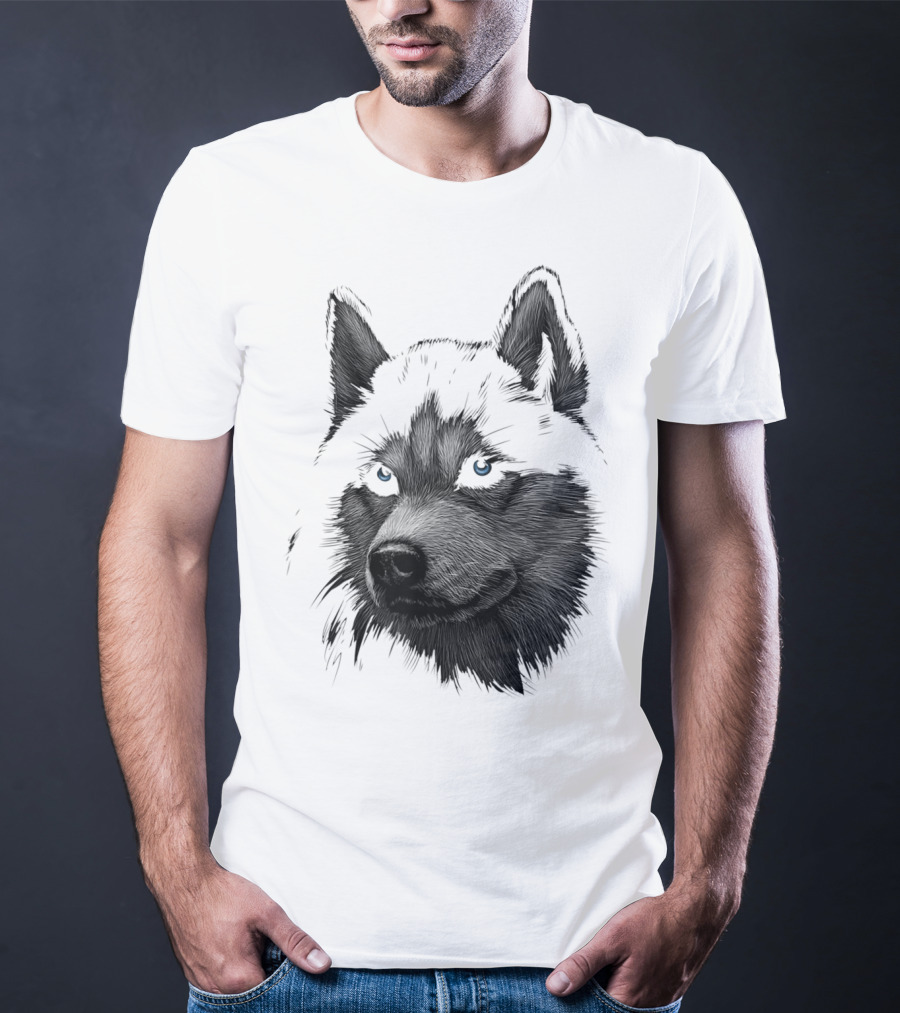 Classic Siberian Husky Lover Blue-Eyed Canine T-Shirt