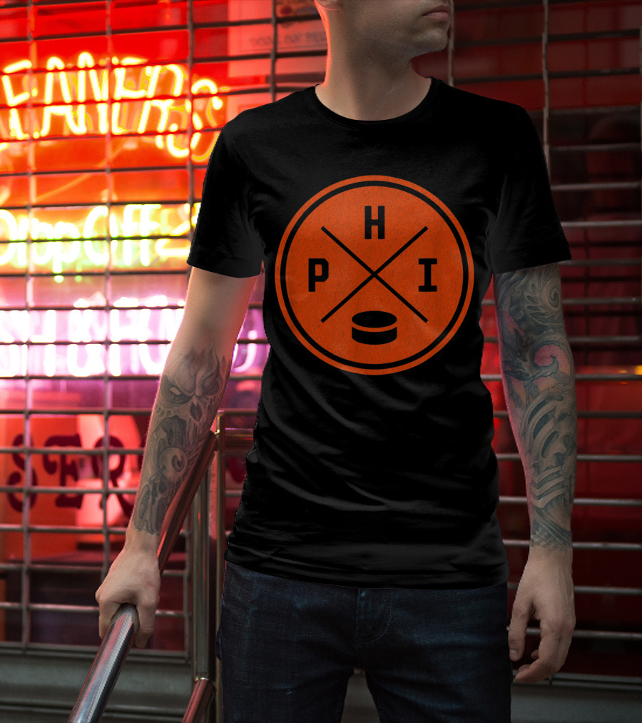PHI Classic Philadelphia Hockey Puck Emblem T-Shirt