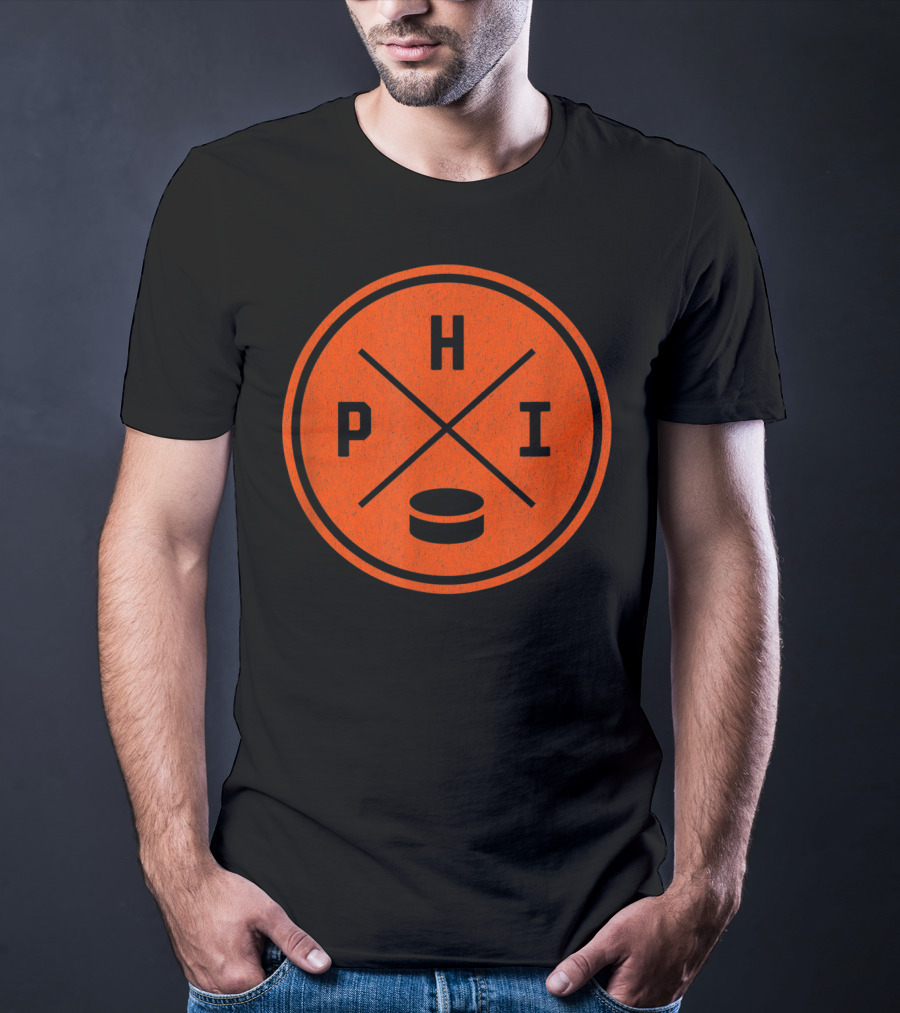 PHI Classic Philadelphia Hockey Puck Emblem T-Shirt