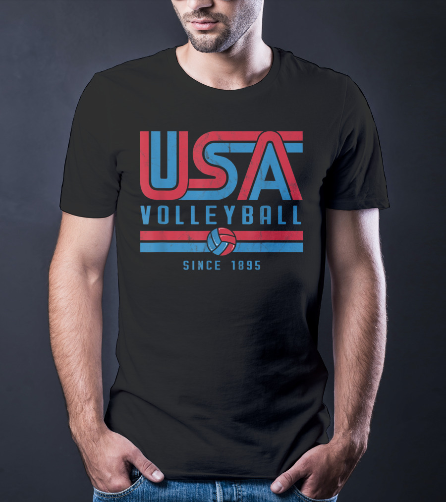 USA Volleyball Vintage Style Since 1895 Classic Retro T-Shirt
