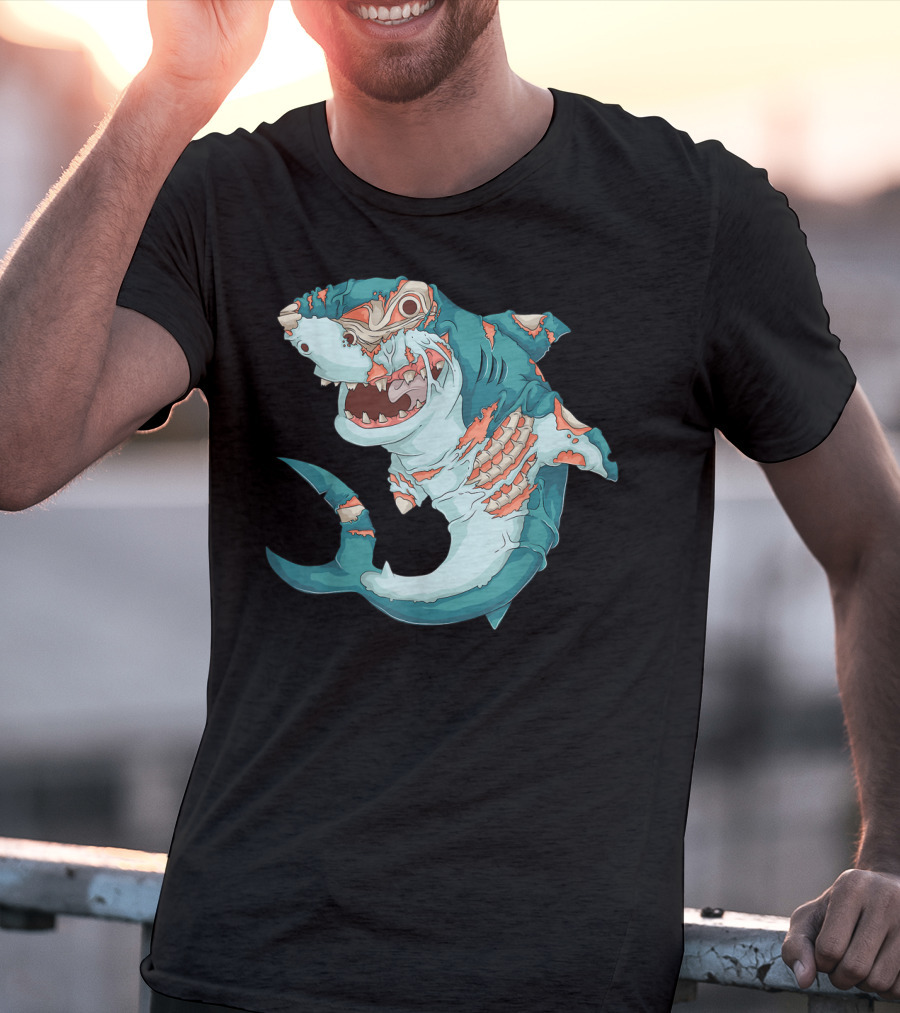 Cool Zombie Shark Funny Lazy DIY Halloween T-Shirt