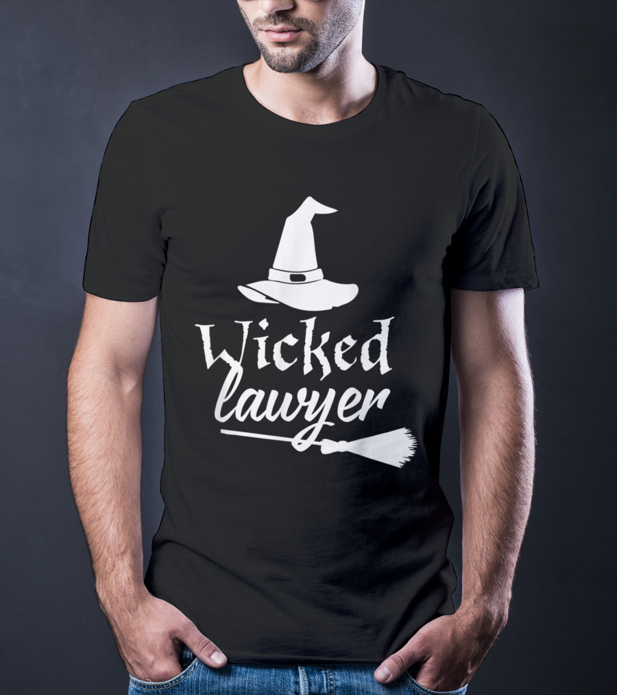 Wicked Lawyer Witch Hat Broomstick Halloween Lawyer T-Shirt