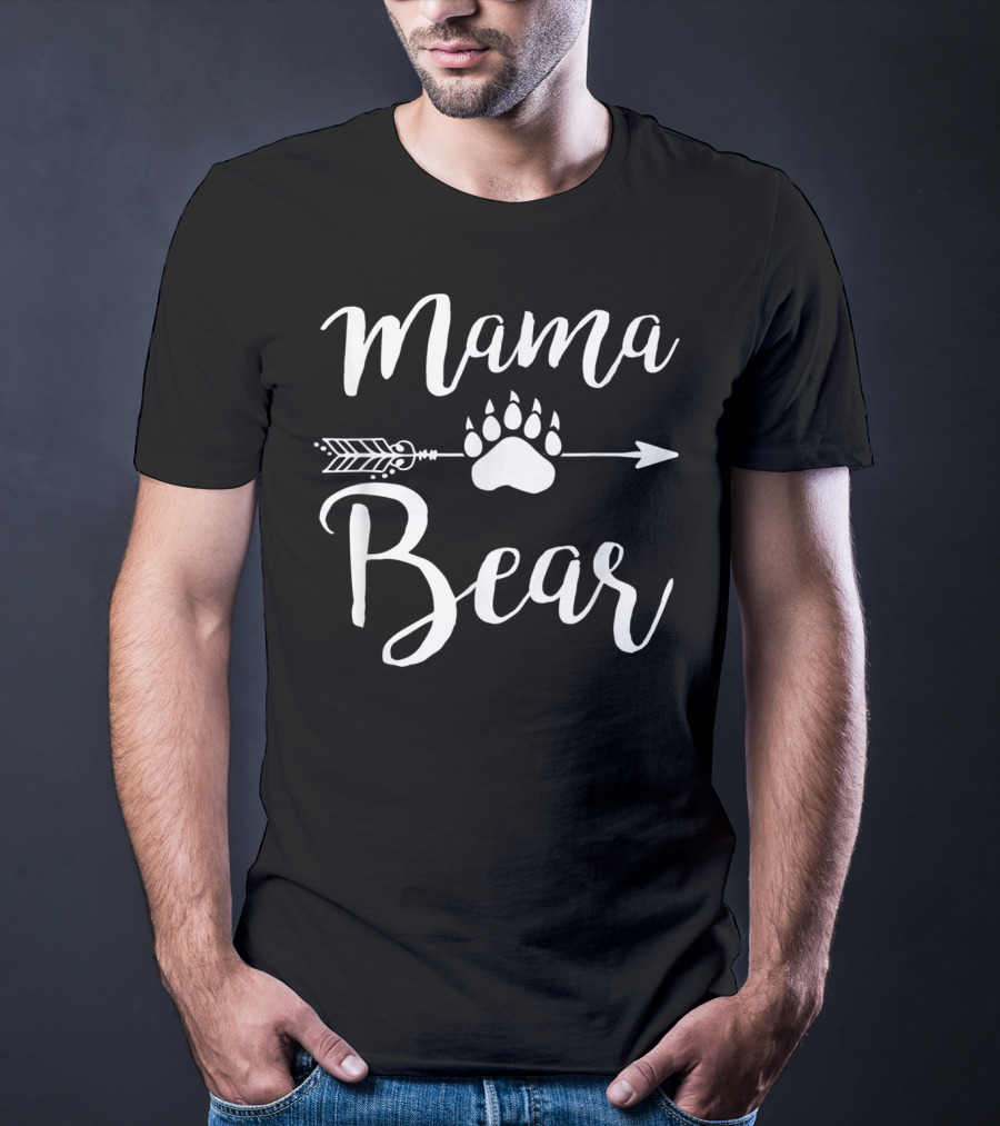 Mama Bear Arrow Paw Print Family T-Shirt