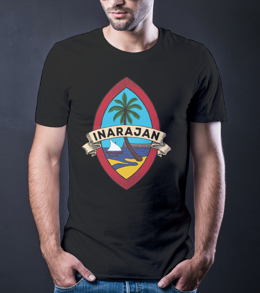 Guam Seal Inarajan Palm Beach Scene T-Shirt