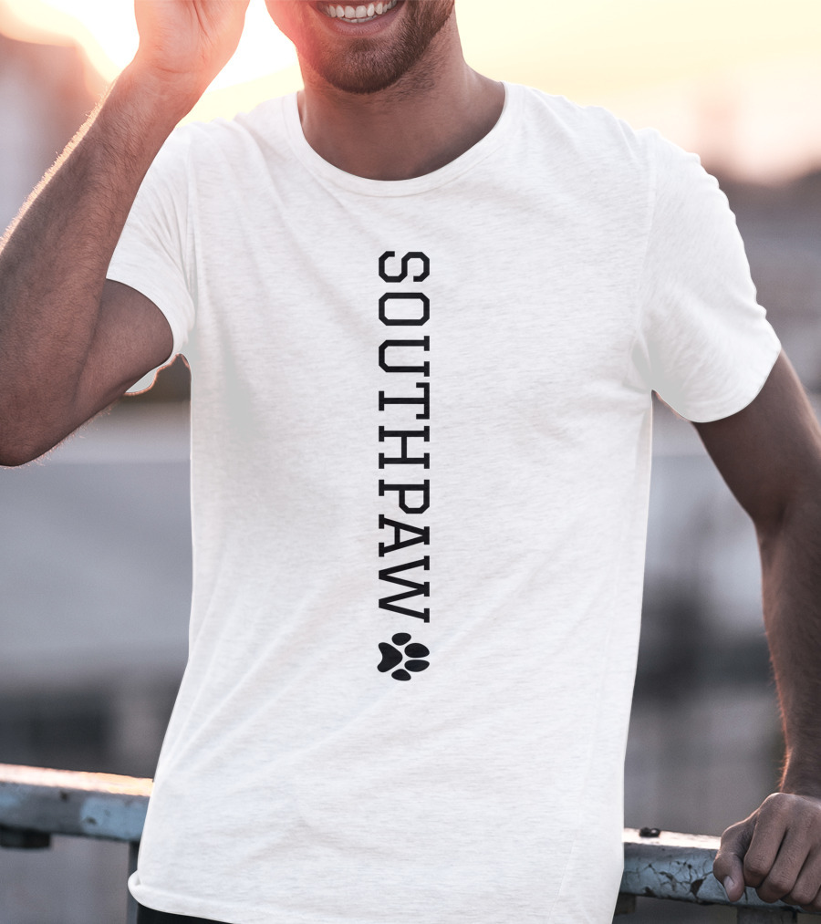 Southpaw Lefty Left Handed Genius Paw Prints T-Shirt