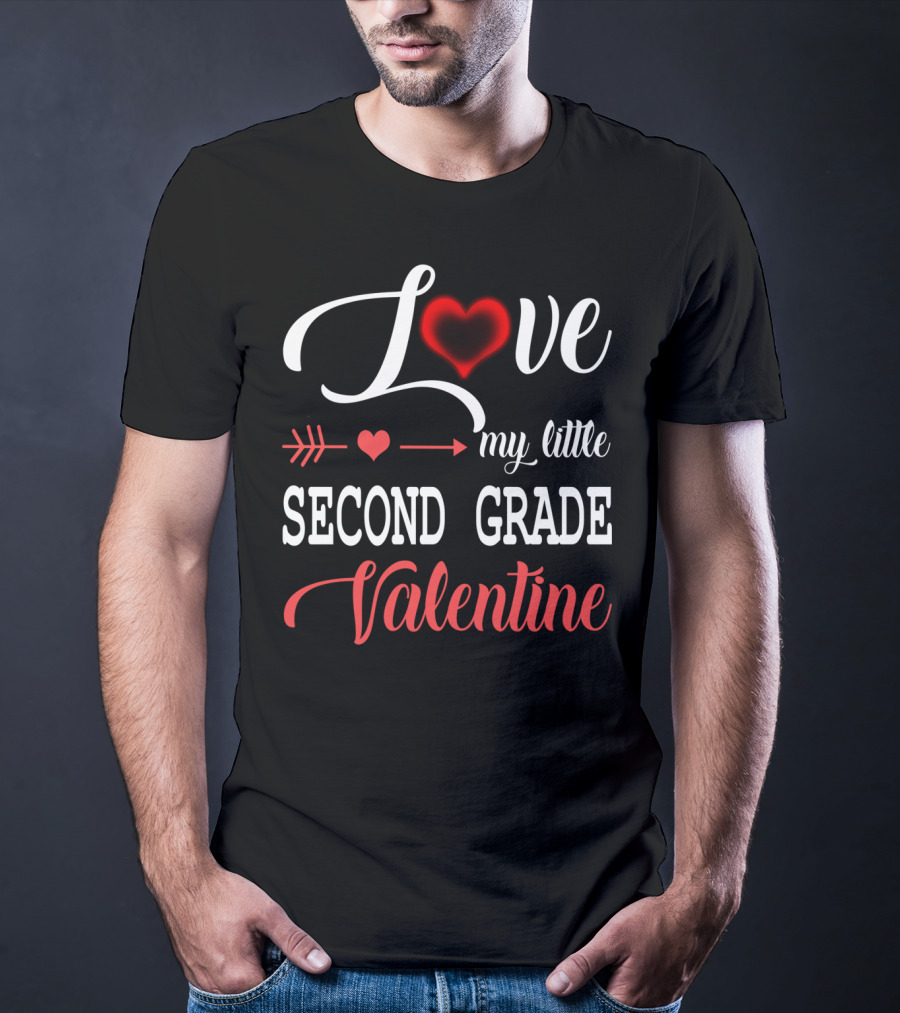 Love My Little Second Grade Valentine Heart Arrow T-Shirt
