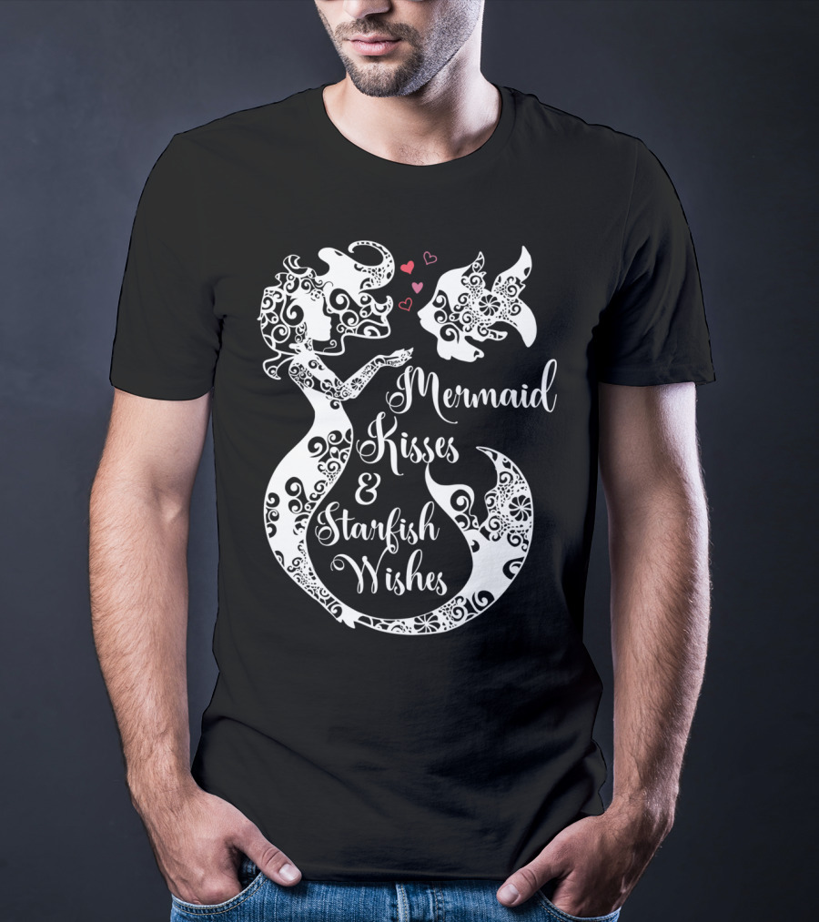 Mermaid Kisses And Starfish Wishes Mandala T-Shirt