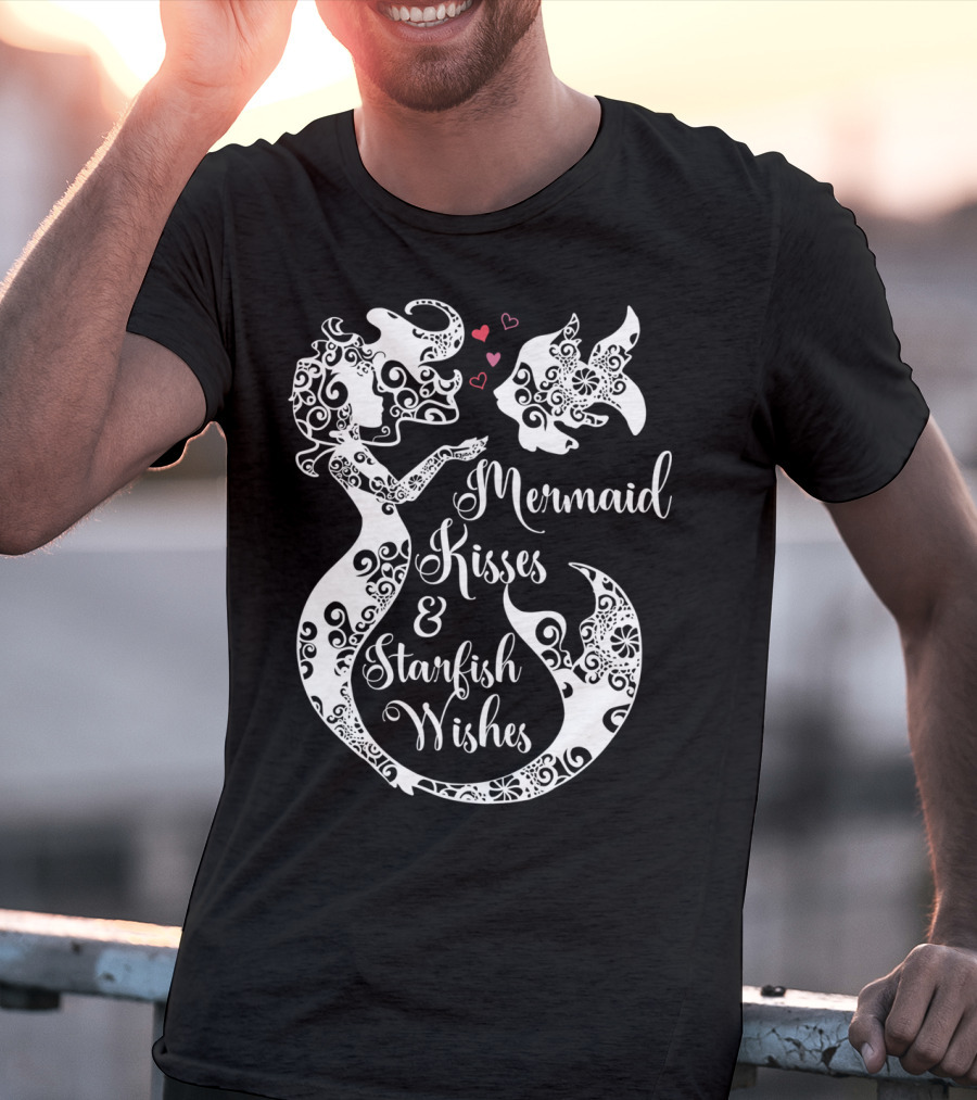 Mermaid Kisses And Starfish Wishes Mandala T-Shirt