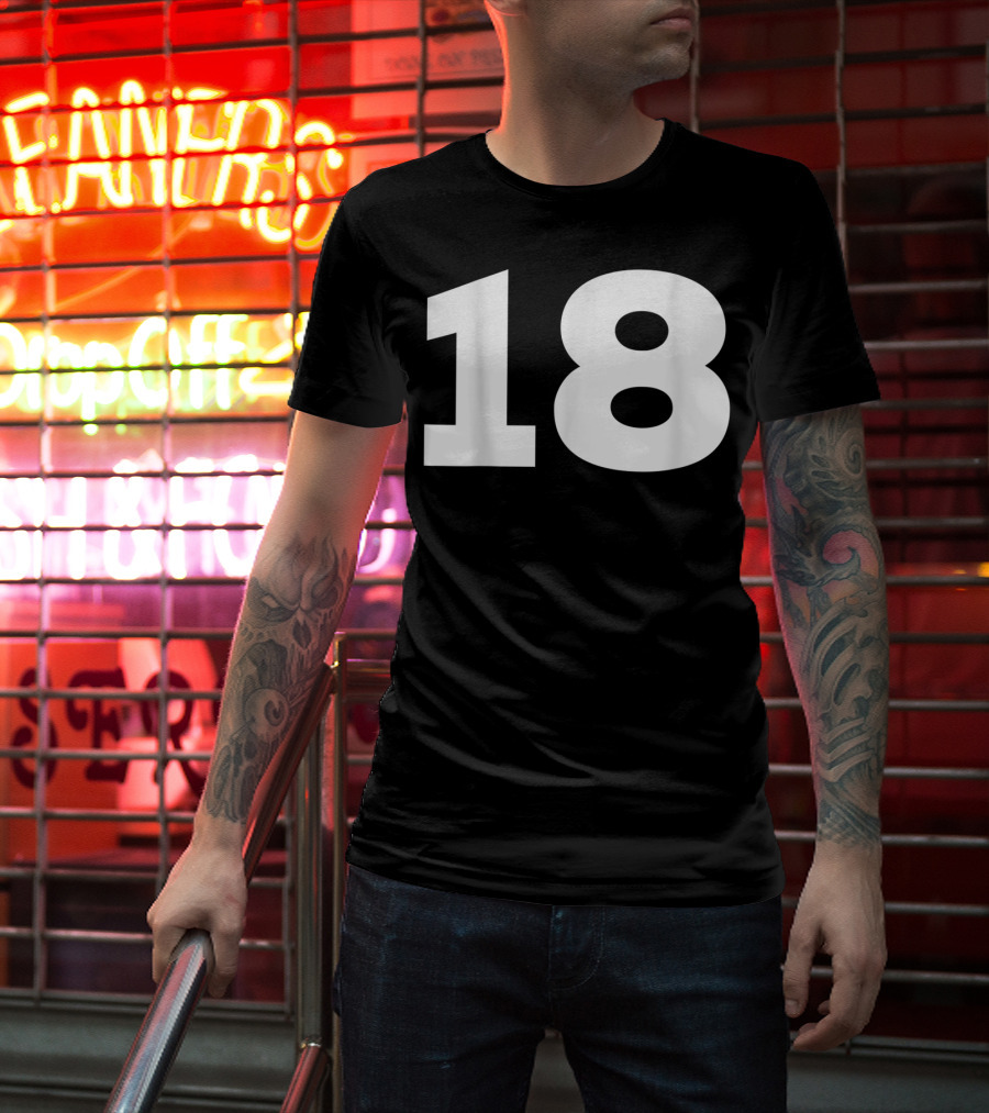 Number 18 Sport Team Fan Jersey Style Group T-Shirt