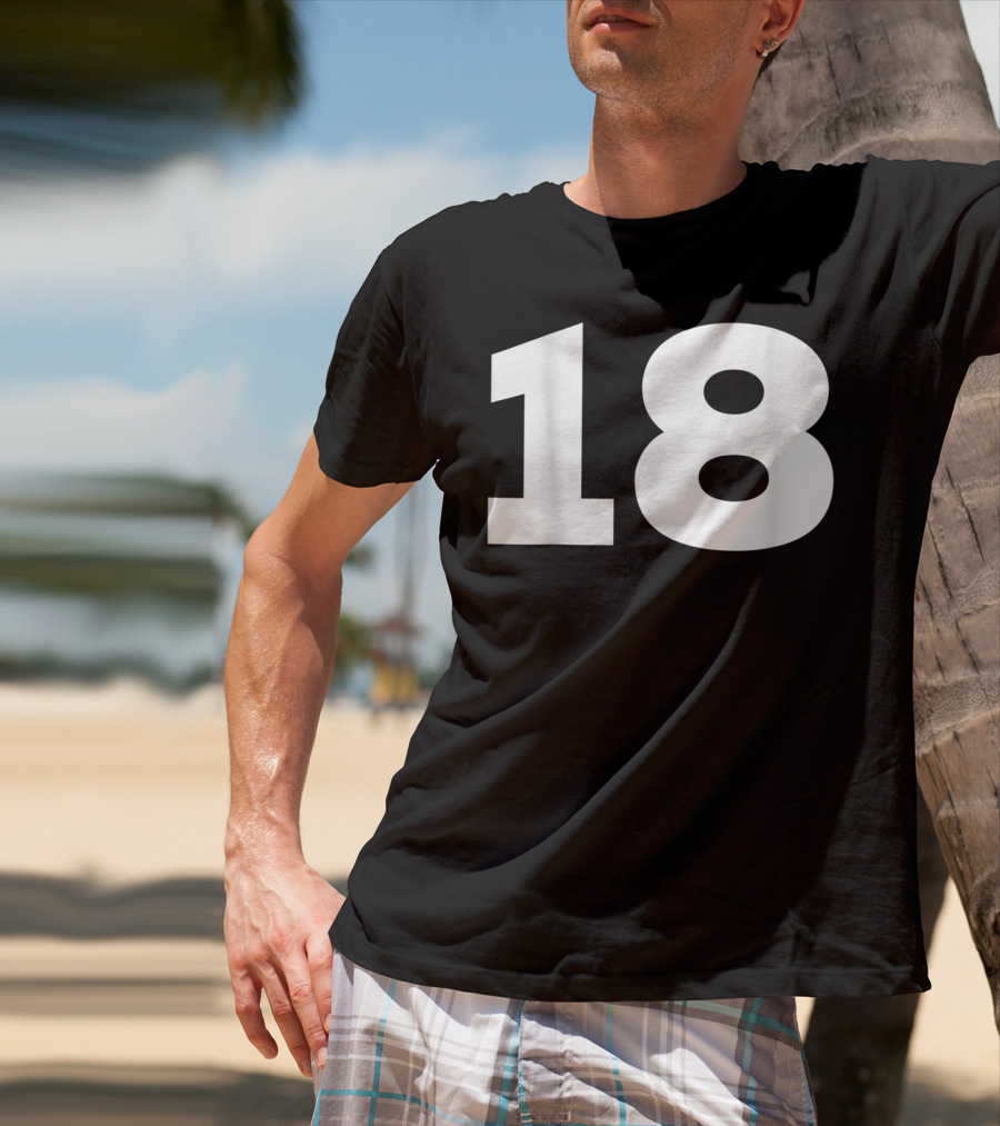 Number 18 Sport Team Fan Jersey Style Group T-Shirt