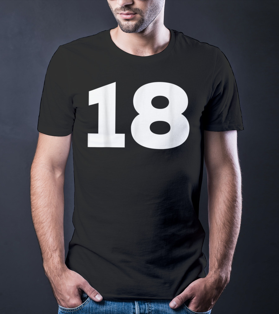 Number 18 Sport Team Fan Jersey Style Group T-Shirt