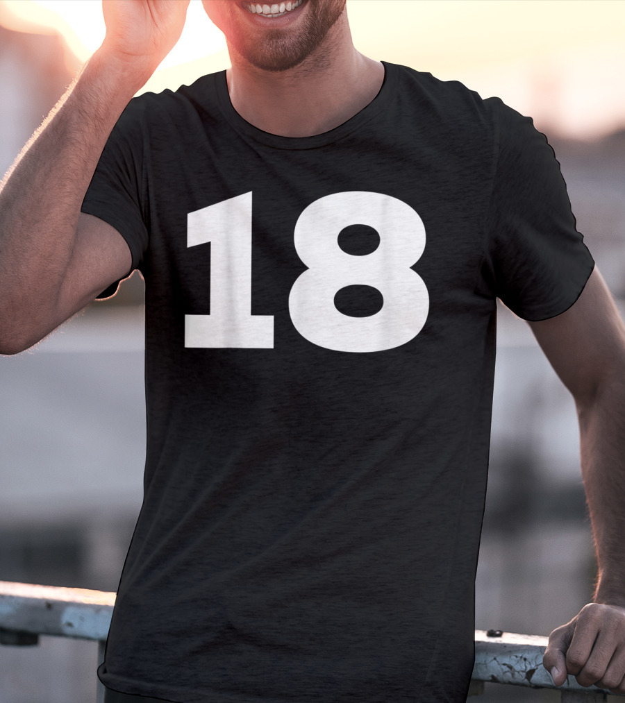 Number 18 Sport Team Fan Jersey Style Group T-Shirt