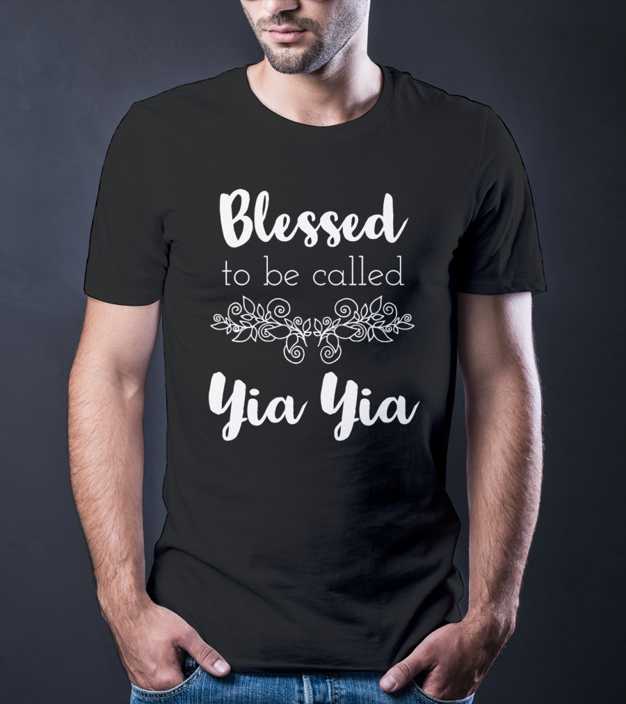Blessed To Be Called Yia Yia Floral T-Shirt