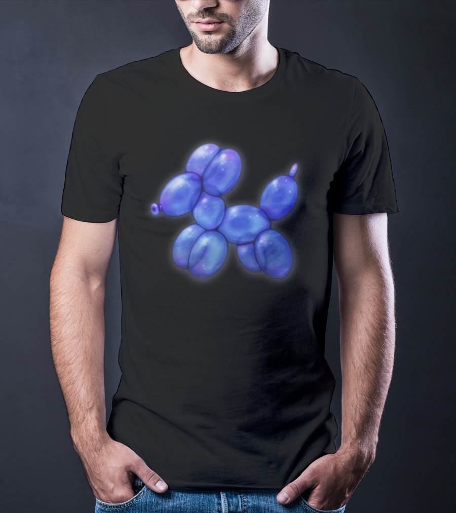Blue Balloon Animal Dog Pastel Goth Aesthetic T-Shirt